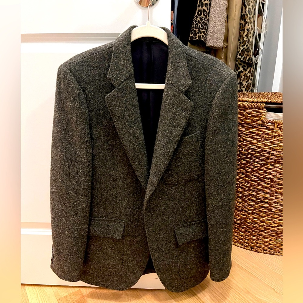J Crew Jacket Gray Harris Tweed Coat 36 short